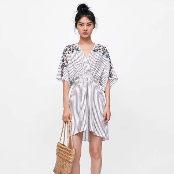 Zara Dresses & Skirts - 🎉 Host Pick 🎉 Zara embroidered linen dress 👗